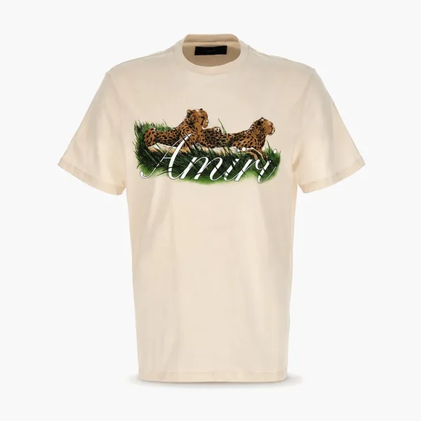 Amiri Cheetah Logo Tee Alabaster