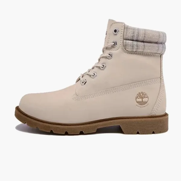 Timberland Lindon Woods 6 Inch Waterproof Boot WMNS Beige Nubuck and Printed Collar