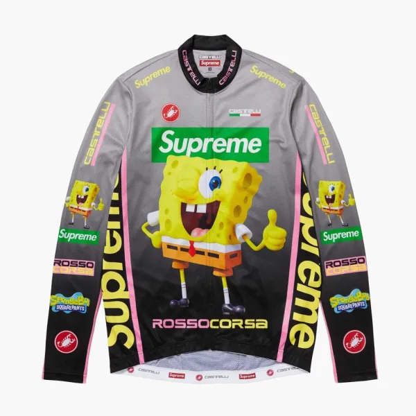 Supreme SpongeBob SquarePants x Castelli  L/S Cycling Jersey  Black