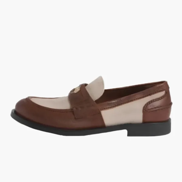 Miu Miu Leather Loafers Cream