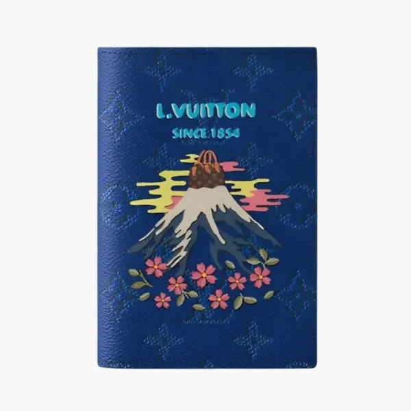 Louis Vuitton Monogram Souvenir Passport Cover Blue