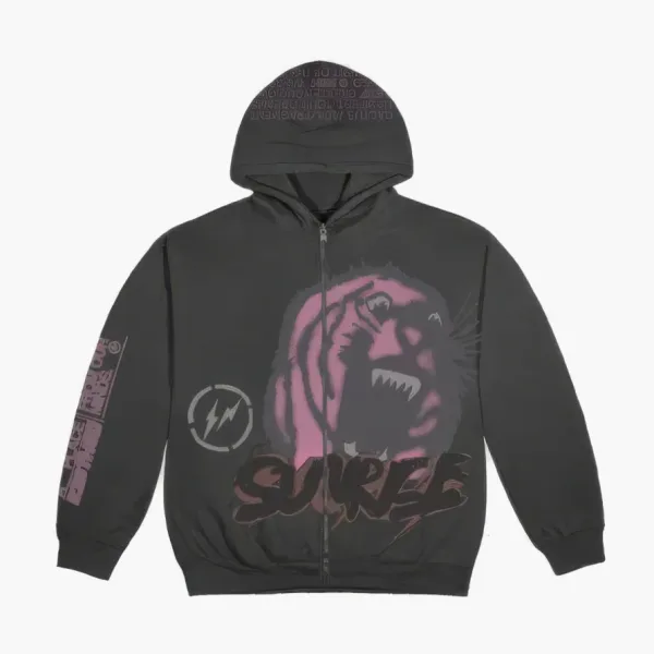 Travis Scott Cactus Jack For Fragment Sunrise Zip Up Hoodie Black