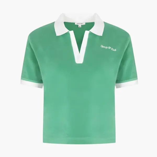 Sporty & Rich Prince Sporty Cotton Terry Polo Green