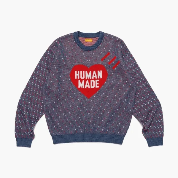 Human Made Heart Knit Sweater Navy