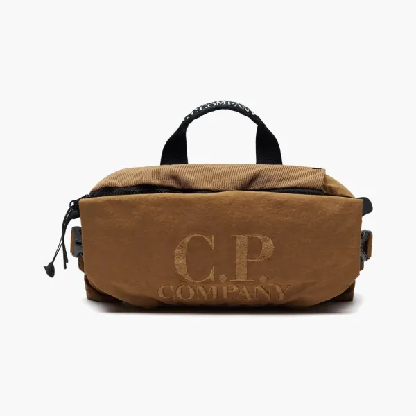 C.P. Company Plain Paper Touch Logo Waist Bag Brown