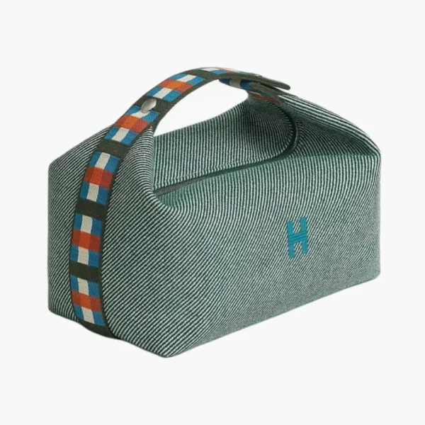 Hermes  Wool Cosmetic Bag Bride à brac for Women Dark Green