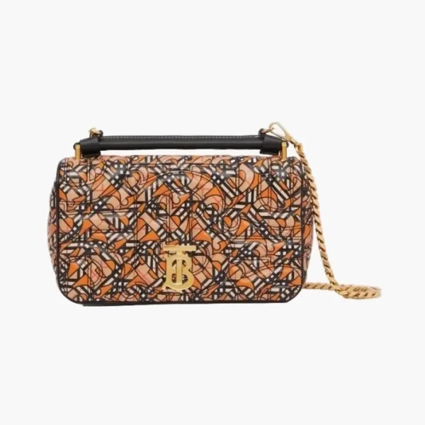 Burberry Small Quilted Lambskin Monogram Print Lola Bag Multicolor