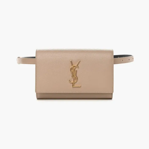 Saint Laurent Kate Belt Bag Grain De Poudre Dark Beige