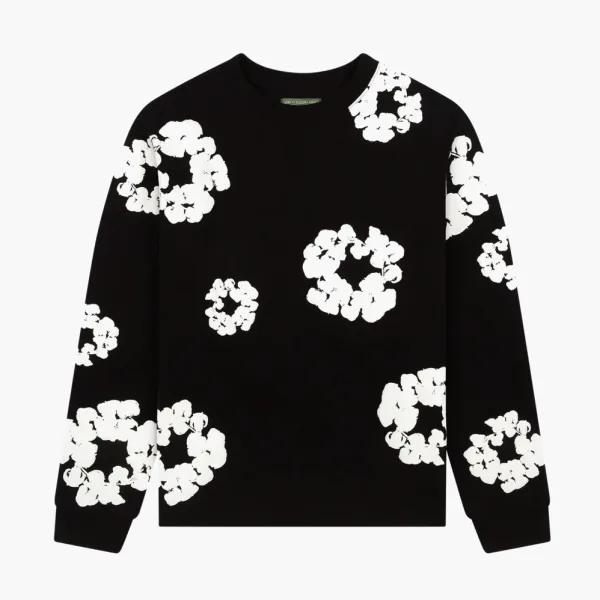 Denim Tears Cotton Wreath Long Sleeve T-Shirt Black