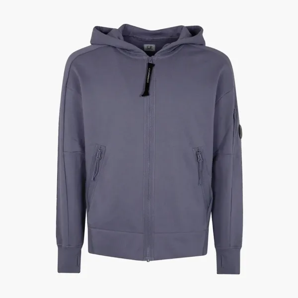 C.P. Company Diagonal Raised Fleece Lens Hooded Sweatshirt Lavender