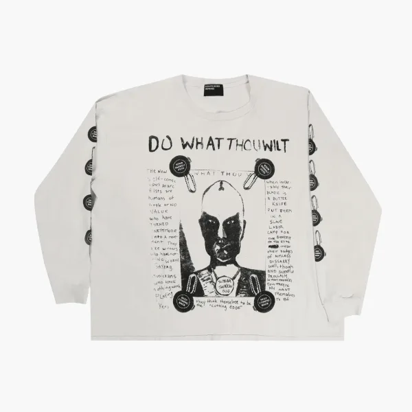 Enfants Riches Déprimés Do What Thou Wilt Long-Sleeve T-Shirt Faded White