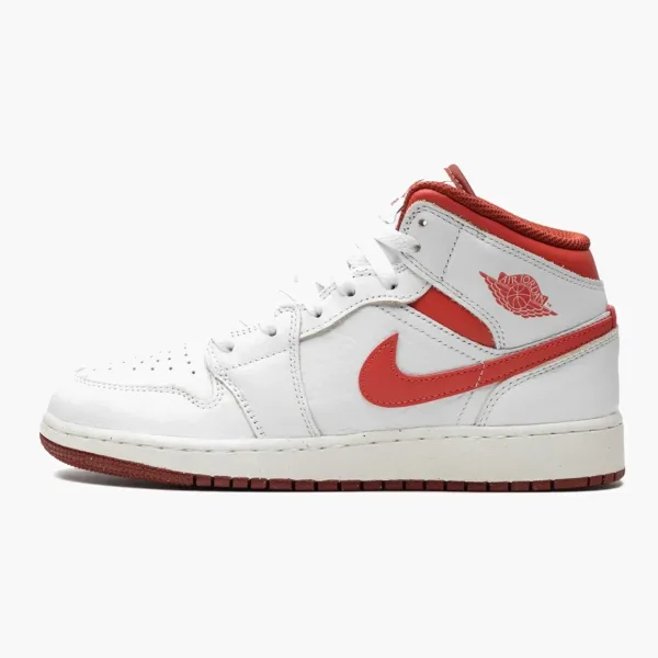 Air Jordan 1 Mid SE GS White Dune Red