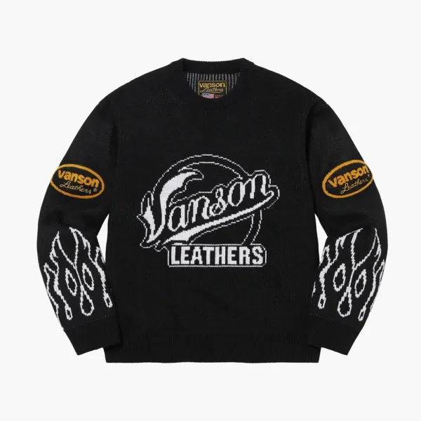 Supreme x Vanson Leathers Sweater Black