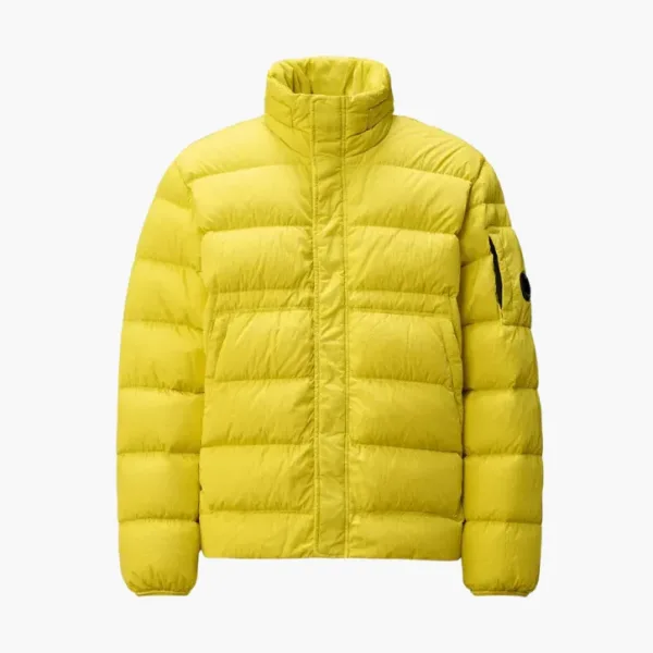 C.P. Company Chrome-R Logo-Appliquéd Quilted Crinkled Yellow
