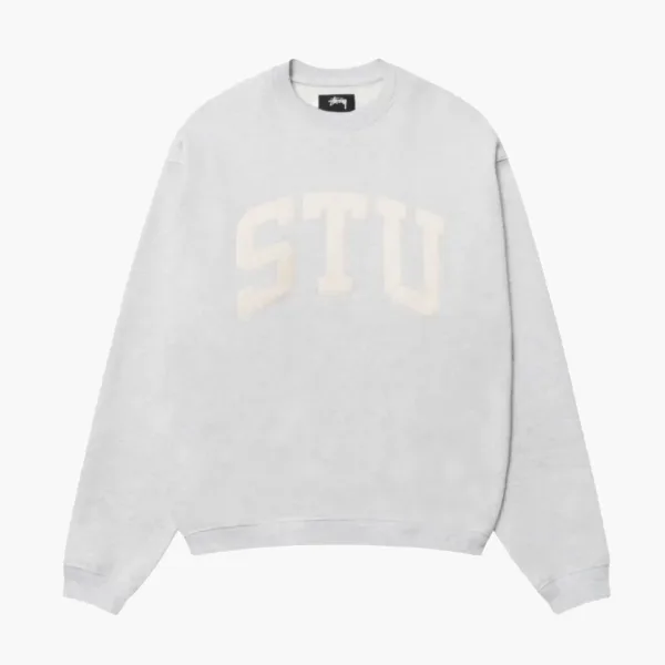 Stussy Stu Relaxed Crew Ash Heather
