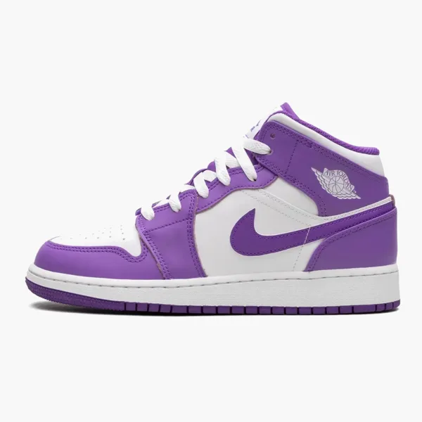 Air Jordan 1 Mid GS White / Purple Venom