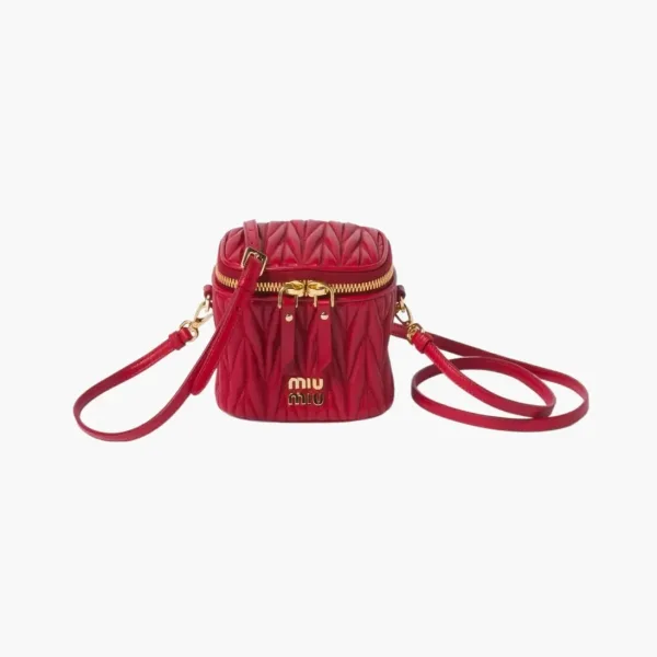 Miu Miu Matelassé Nappa Leather Micro Bag Red