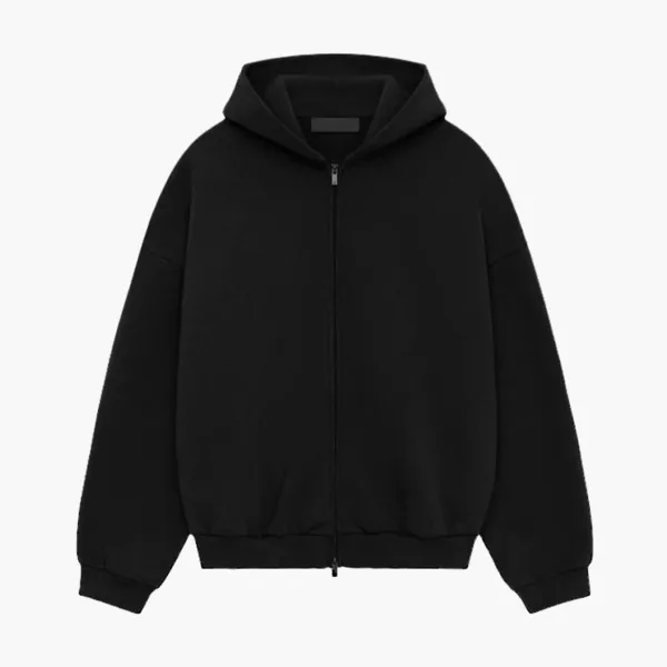 Fear of God Essentials Heavy Fleece Full Zip Hoodie Black