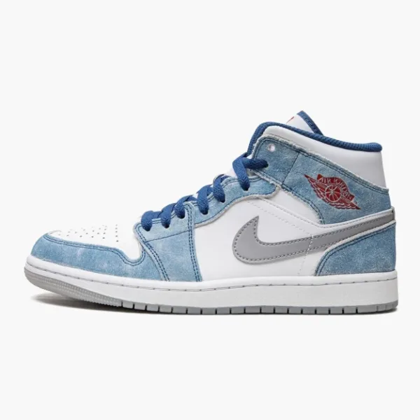 Air Jordan 1 Mid French Blue Fire Red