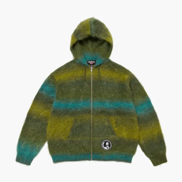 Supreme x Hysteric Glamour Mohair Zip Up Hooded Sweatshirt Olive