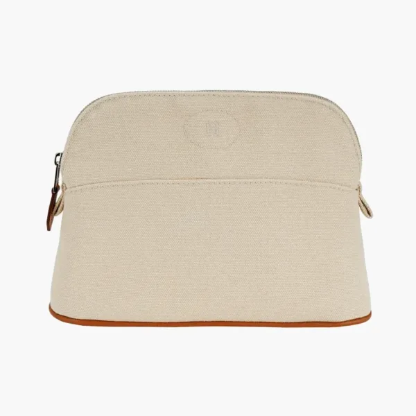 HERMES Bolide Canvas Canvas Bag Storage Bag White