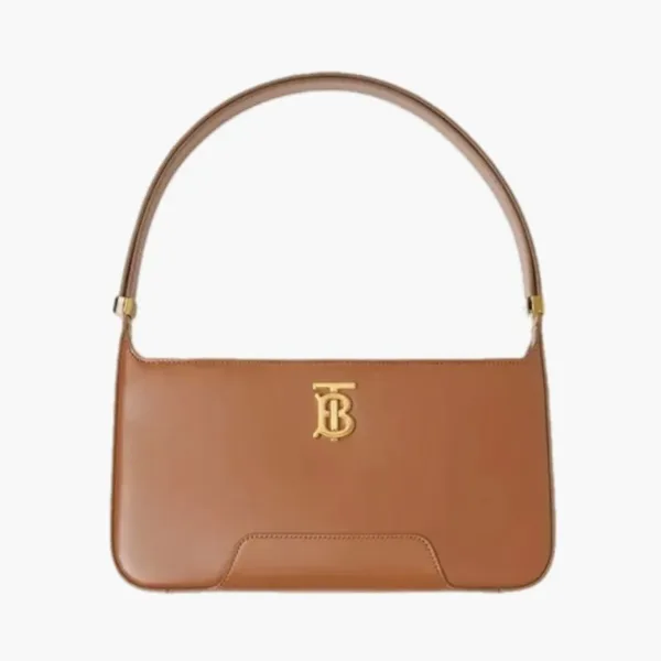 Burberry Leather TB Shoulder Bag Brown