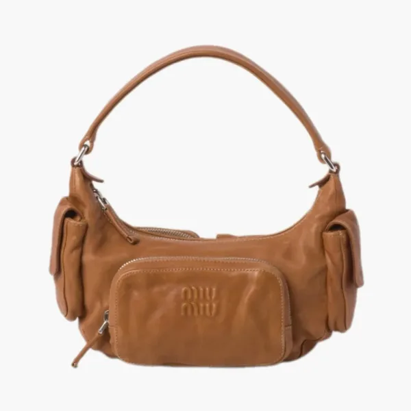 Miu Miu Pocket Nappa Leather Bag Caramel