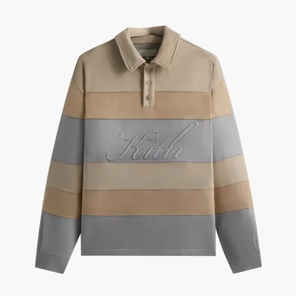 Kith Stripe Microsuede Tanner Pullover Sandrift