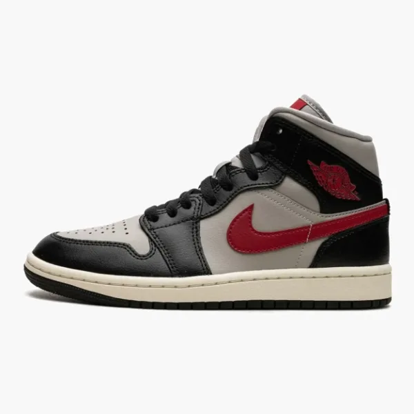 Air Jordan 1 Mid WMNS Black / Gym Red / College Grey