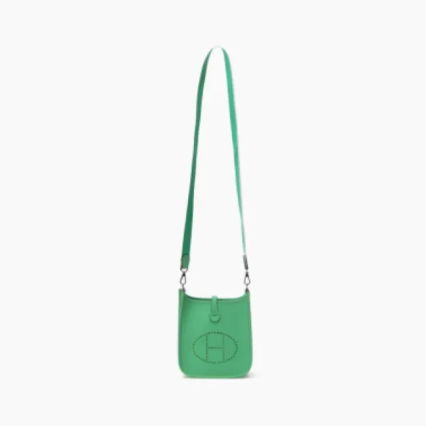HERMES Evelyne Leather Crossbody Bag Green