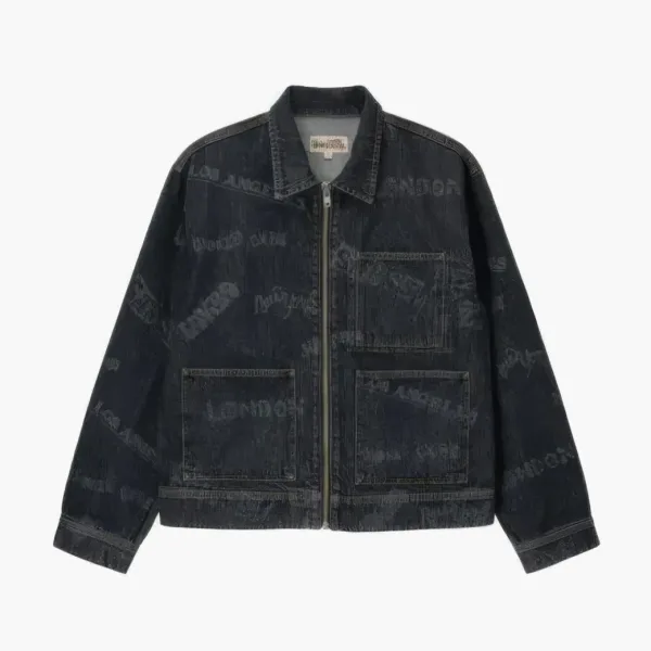 Stussy Worldwide Zip Work Jacket Black
