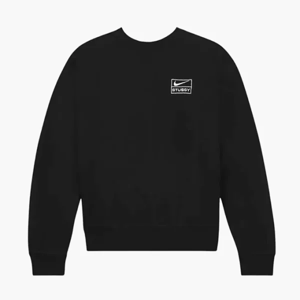 Nike x Stussy Wash Crew Fleece Asia Sizing Black