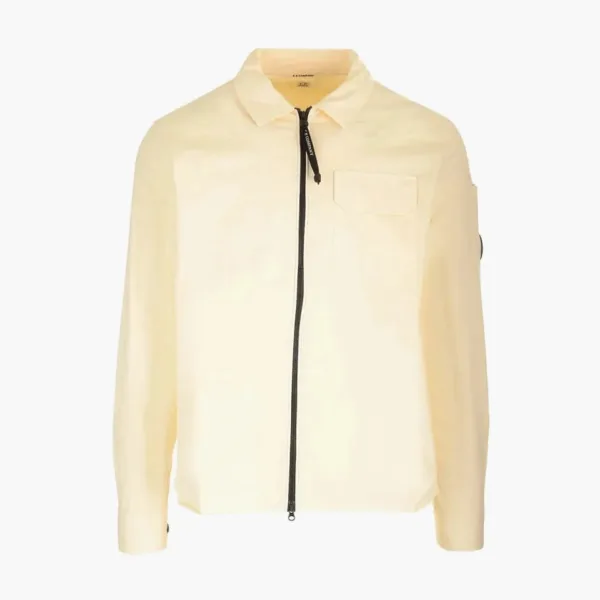 C.P. Company Zip Up Collared Shirt Natural