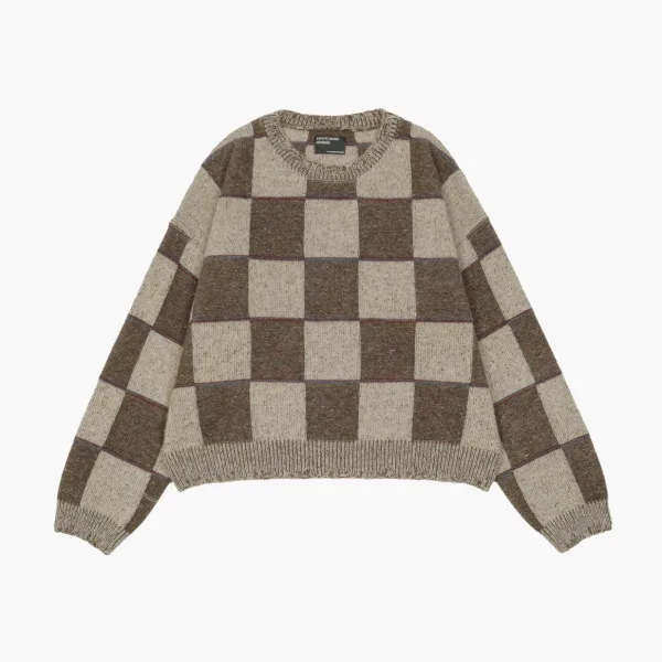 Enfants Riches Déprimés Check Crewneck Sweater Brown/Blue/Red