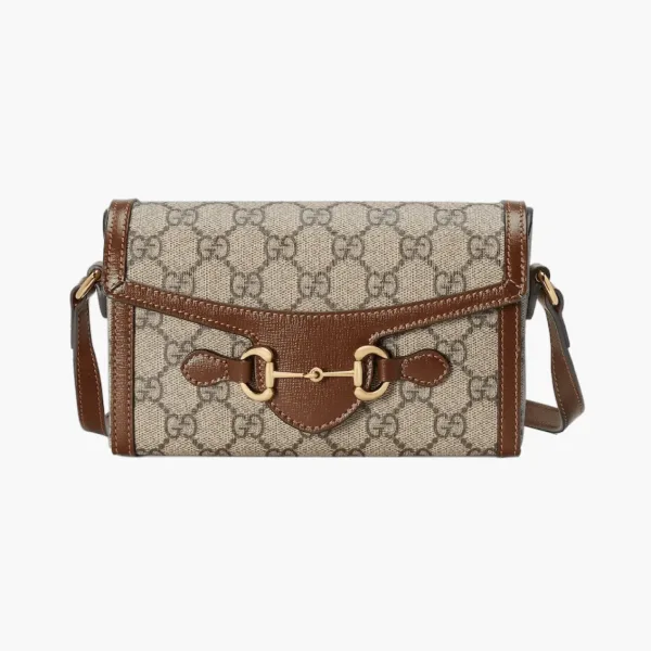 Gucci Horsebit 1955 Mini Bag Beige And Ebony Gg Supreme Canvas