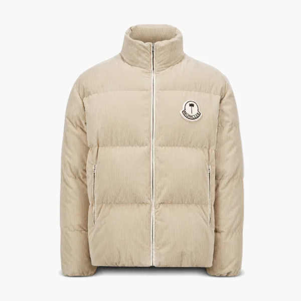 Moncler x Palm Angels Abrolhos Corduroy Short Down Jacket Beige