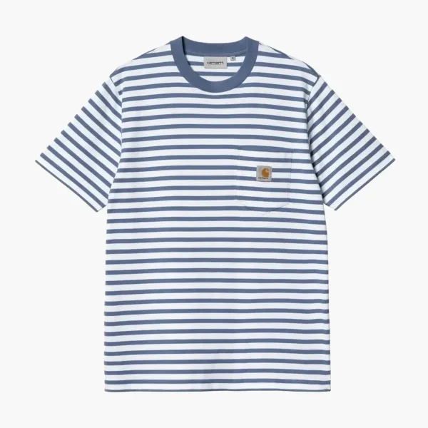Carhartt WIP Striped Pocket T-Shirt Blue
