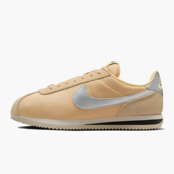 Nike Cortez Textile Sesame Light Orewood Brown Black Metallic Silver