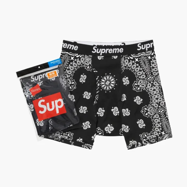 Nike Supreme Hanes Bandana Boxer Briefs 2 Pack Black