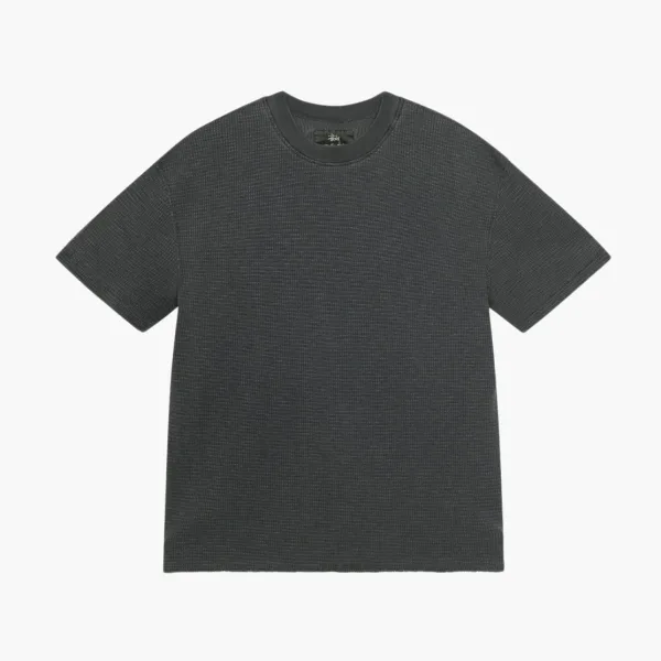 Stussy Pigment Dyed Short-Sleeve Thermal  Faded Black