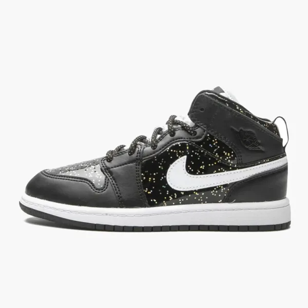 Air Jordan 1 Mid SE PS Black Glitter