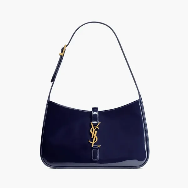 Saint Laurent Le 5 A 7 Bag In Patent Leather Midnight Blue