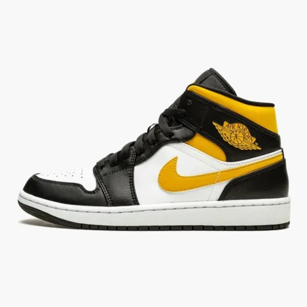 Air Jordan 1 Mid White Pollen Black