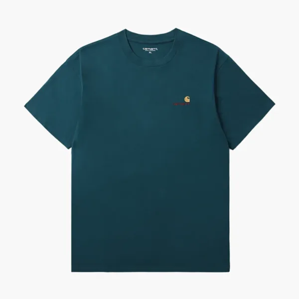 Carhartt WIP Chase Logo T-Shirt Teal Blue