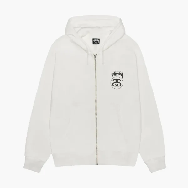 Stussy Stock Link Zip Hoodie Pigment Dyed Natural