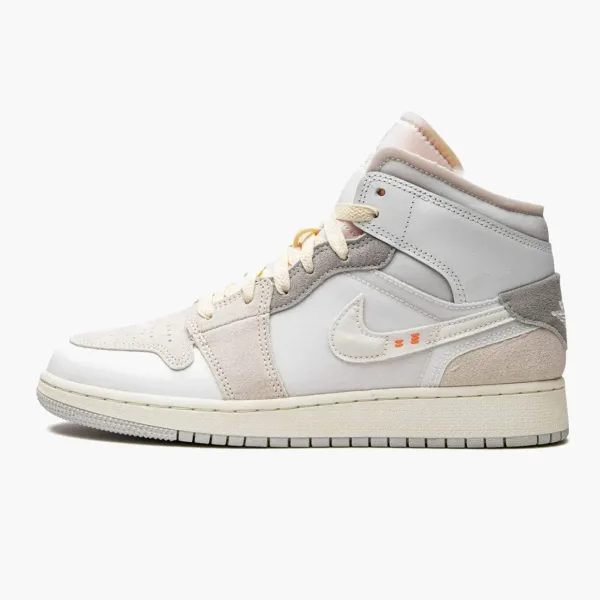 Air Jordan 1 Mid SE GS Craft Inside Out White Grey