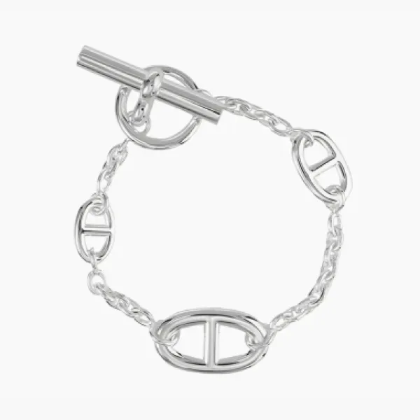 HERMES 925 Sterling Silver Bracelets Silver