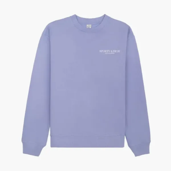 Sporty & Rich Cuffed Crew Neck Sweatshirt Purple