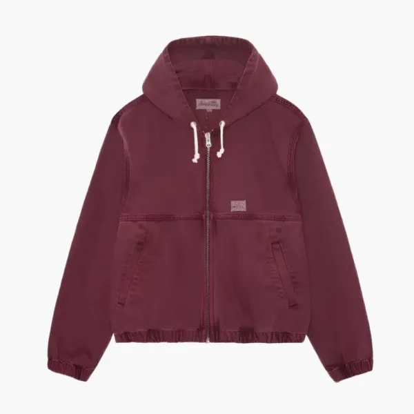 Stussy Zip Hoodie Burgundy
