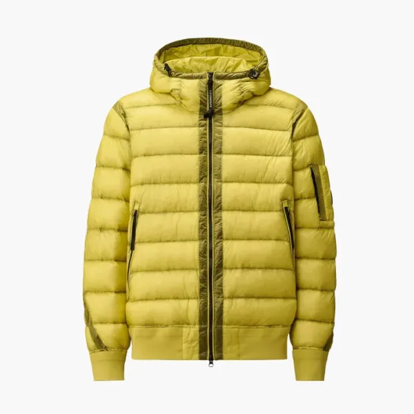 C.P. Company Lens-Detail Hooded Down Jacket Yellow